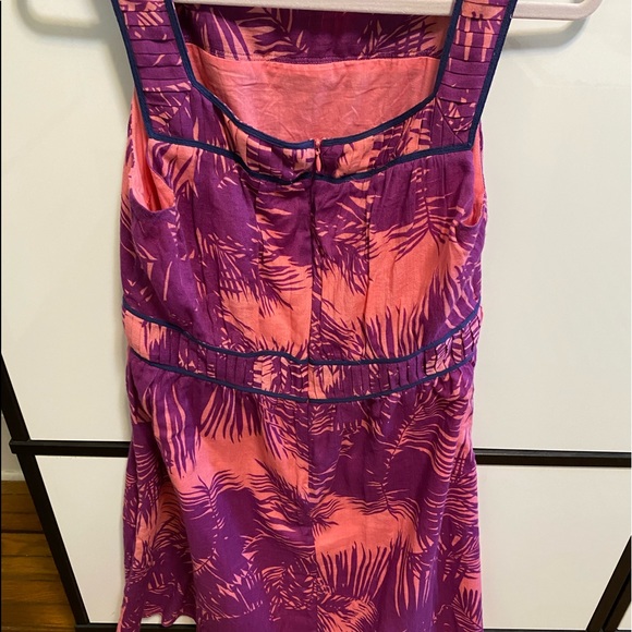Provenza Schuler Tropical Pink & Purple 🌴 Palm leaves Leaves Lightweight Dress - Picture 2 of 15